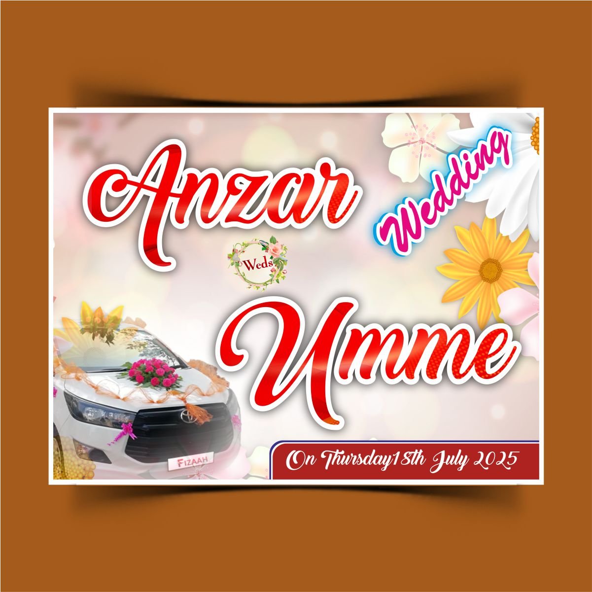 Wedding Car Poster Cdr car poster design for muslim shadi