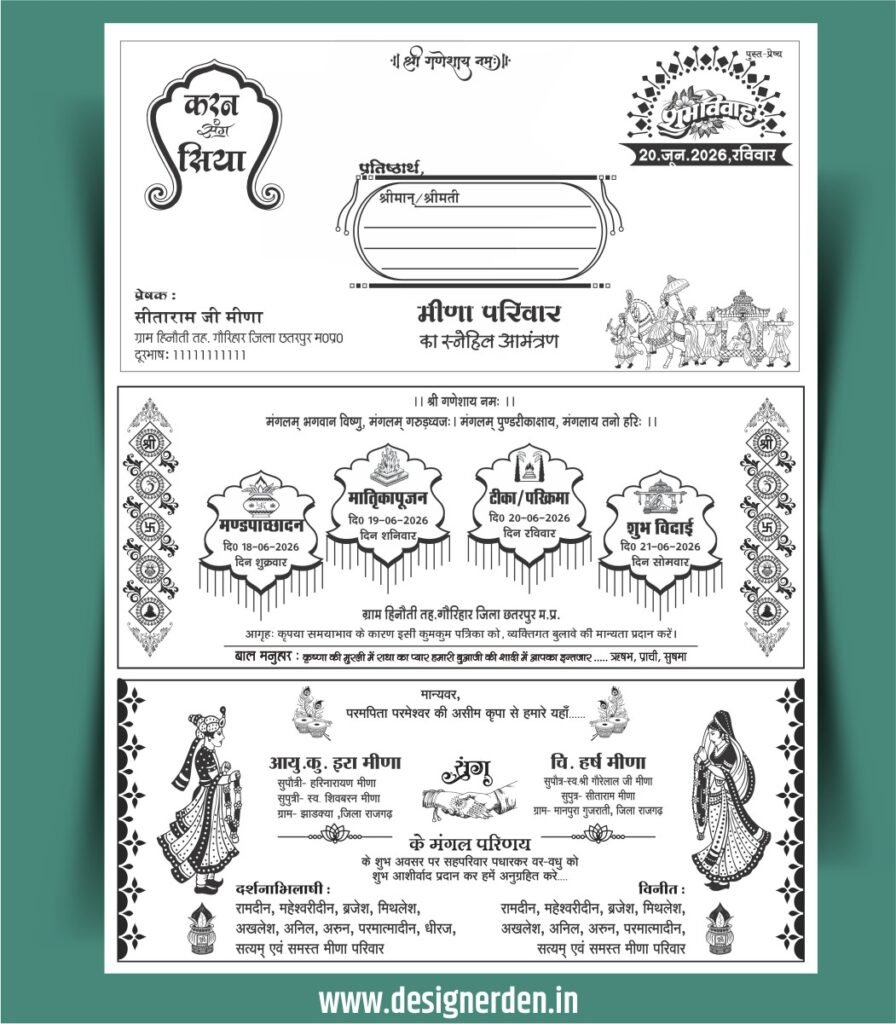 Hindu Wedding Card CDR File Download Available Now!