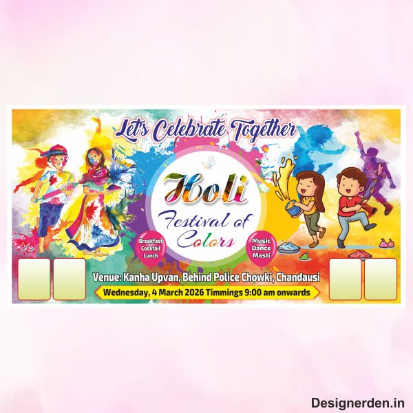 Happy Holi celebration flex design cdr Happy Holi celebration flex design cdr - Image 1