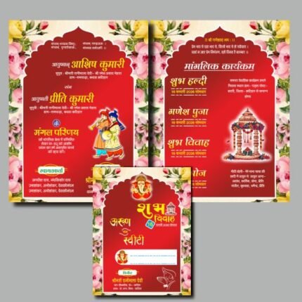 Multicolor wedding card