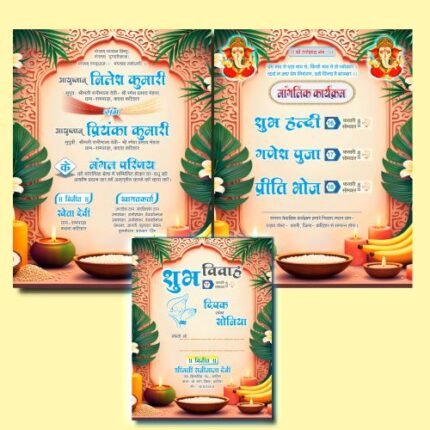 Multicolor Hindu Shadi Card