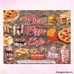 Fast food restaurant wall wallpaper flex design cdr file