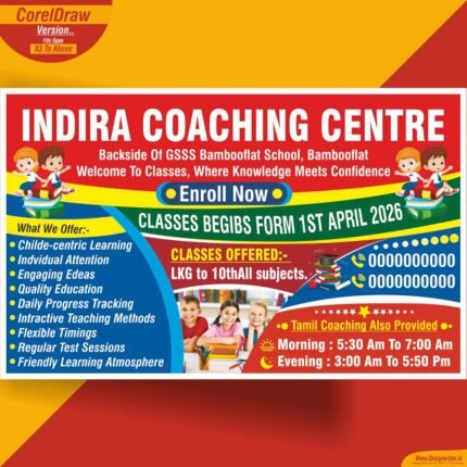 INDIRA COACHING CENTRE BANNER DESIGN CDR FILE