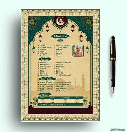 Muslim Marriage Biodata
