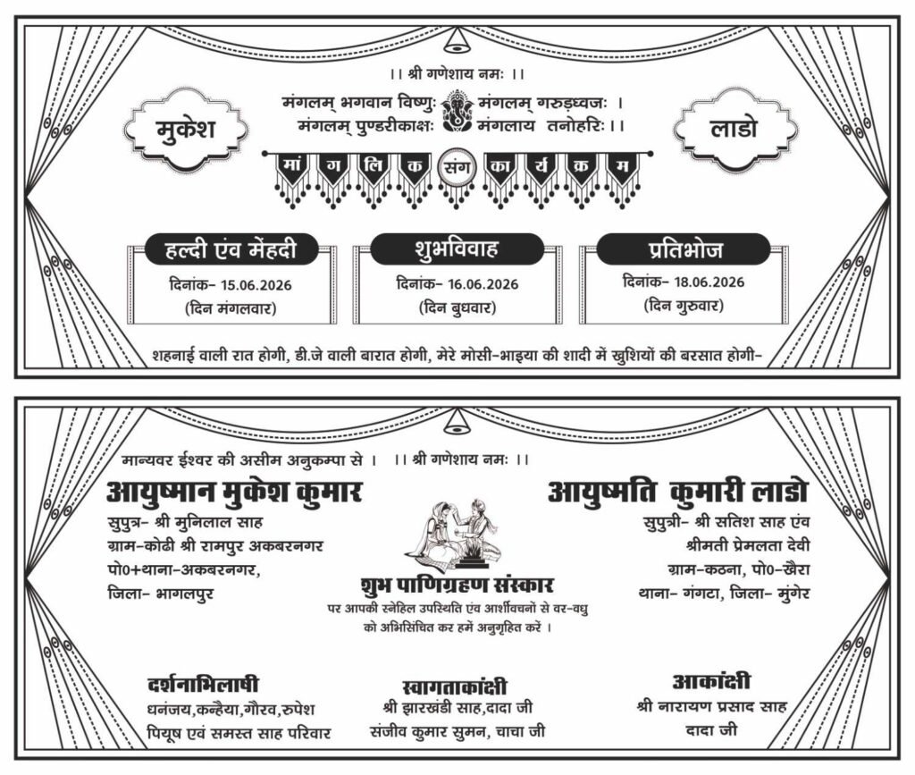 Hindu Wedding Card CDR File Download Available Now!