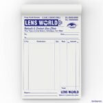 LENS WORLD (CONTACT LENS CLINIC) INVOICE BILL BOOK DESIGN CDR FILE