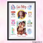 Personalized baby photo frame design cdr file