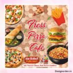 Pizza cafe wallpaper flex design cdr file