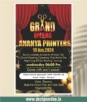 Grand Opening Printing Shop Invitation Card Design Template