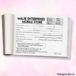 Mobile shop bill book B&W design cdr file