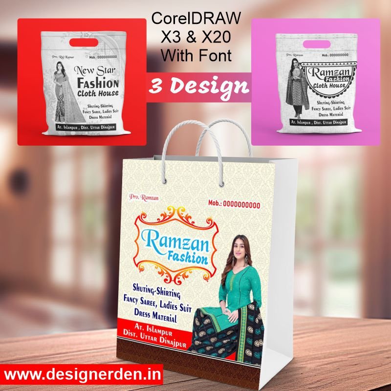 3 Design Cloth House Carry Bag Design CDR File 3 Design Cloth House Carry Bag Design CDR File