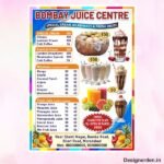 Juice menu card design cdr file