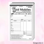 Mobile shop GST bill book new design cdr file